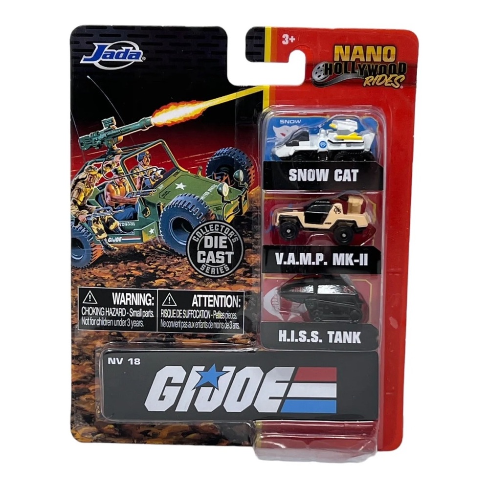 G I Joe NV18 Nano Hollywood Rides Jada Snow Cat, Vamp Mk-Ii , Hiss Tank Die Cast